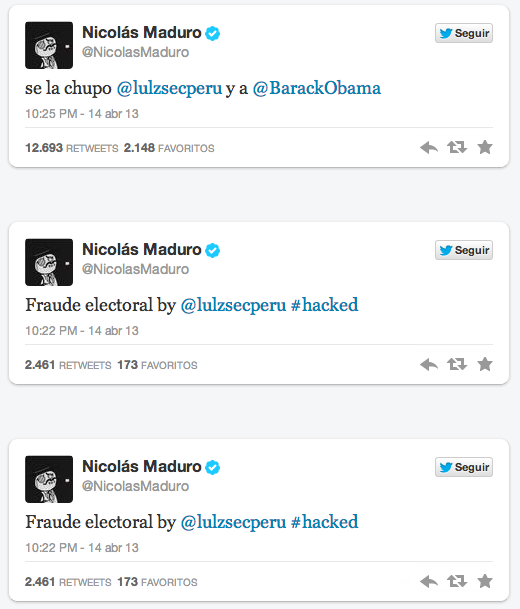 Tweets Hackeo Maduro