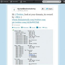 Registro de datos en Whois de Twitter.com