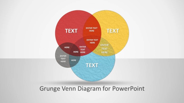 Diagrama de Venn para PowerPoint con efecto Grunge