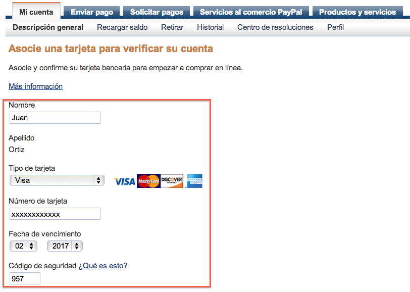 Cómo verificar una cuenta de Paypal 3