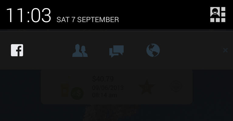 Facebook notification bar