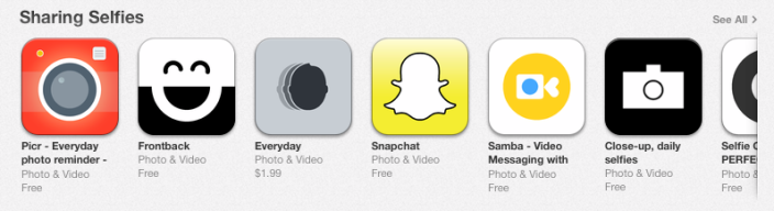 selfies category app store
